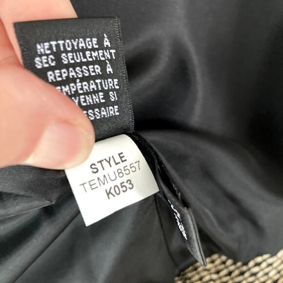 Ellen Tracy Open Front Jacket - Woven Rattan - Black Gold - 6 - Picture 11 of 11